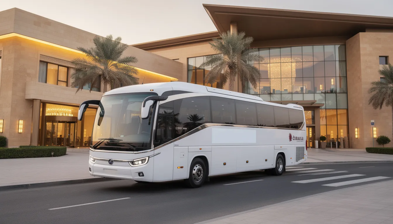 Modern bus available for rental in Qatar for events and corporate use
